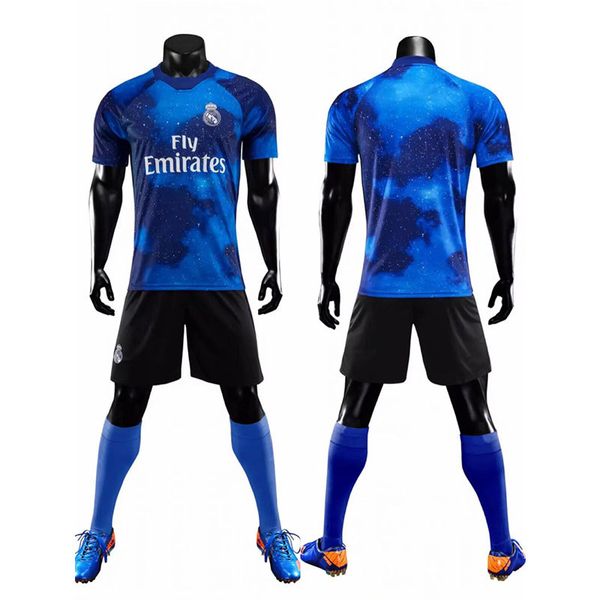 a set mcf rma football jersey for men kids player version pants+socks diy custom number&name clothing, Black
a set mcf rma football jersey for men kids player version pants+socks diy custom number&name clothing, Black