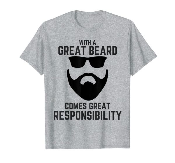 mens great beard comes great responsibility t shirt beard tees, White;black 
mens great beard comes great responsibility t shirt beard tees, White;black