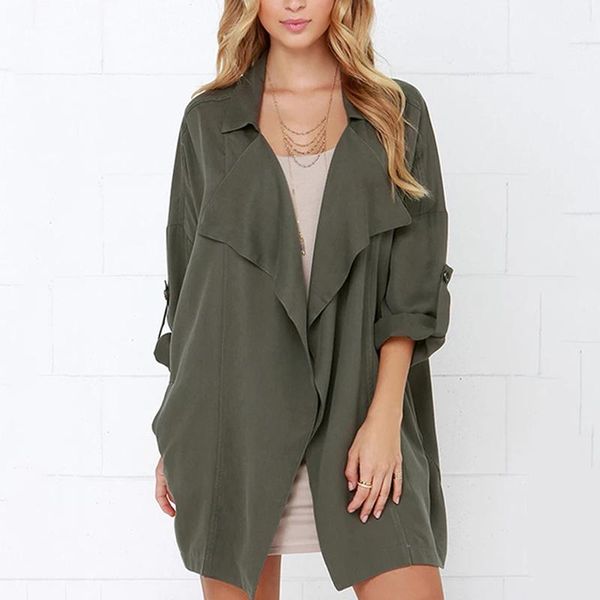 women's trench coats fashion oversized women coat causal loose long sleeve open stitch turn down female jacket overcoat w220, Tan;black
women's trench coats fashion oversized women coat causal loose long sleeve open stitch turn down female jacket overcoat w220, Tan;black