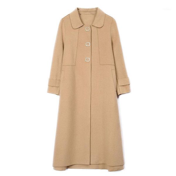 women's wool & blends double-sided cashmere coat mid-length winter high-end european american warm woolen fashion cloak, Black
women's wool & blends double-sided cashmere coat mid-length winter high-end european american warm woolen fashion cloak, Black