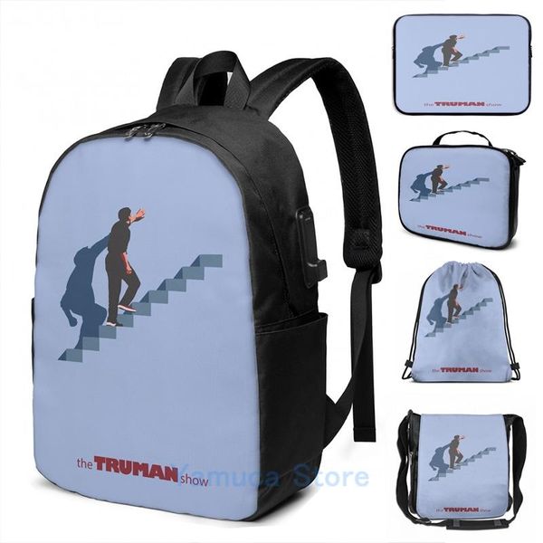 backpack funny graphic print the truman show usb charge men school bags women bag travel laptop
backpack funny graphic print the truman show usb charge men school bags women bag travel laptop