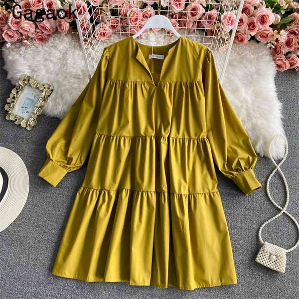 woman dress spring autumn solid empire v-neck mini dresses loose casual sweet fashion wild korean vestidos 210531, Black;gray
woman dress spring autumn solid empire v-neck mini dresses loose casual sweet fashion wild korean vestidos 210531, Black;gray