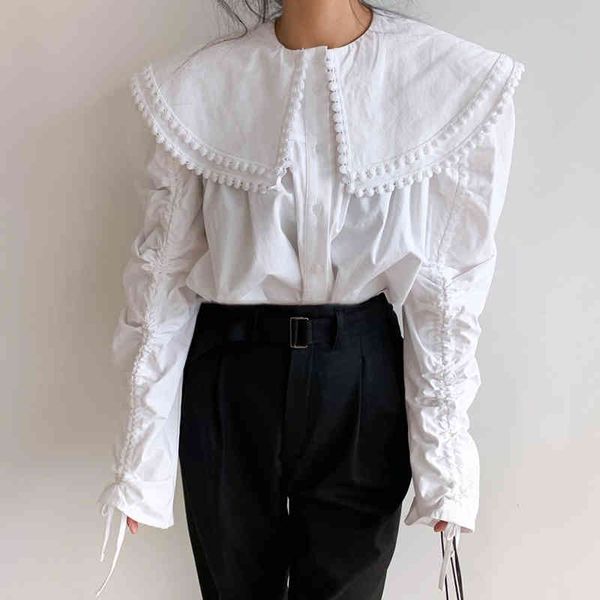 comelstyle office lady ruffles thicken drawstring all-match loose stylish women shirts 210515, White
comelstyle office lady ruffles thicken drawstring all-match loose stylish women shirts 210515, White
