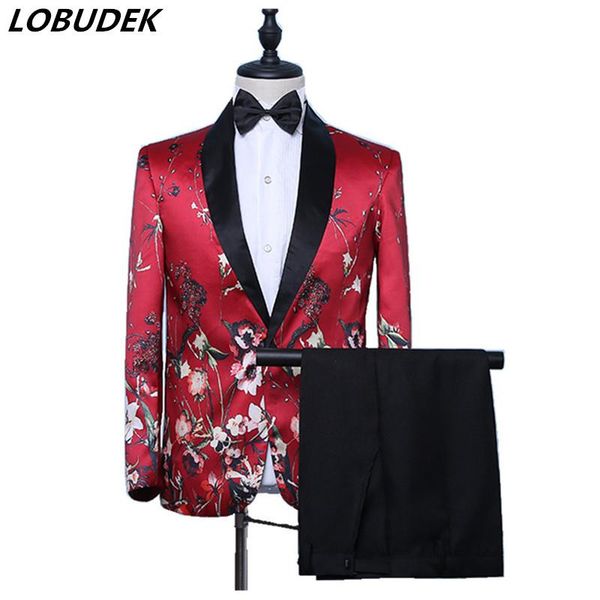 men's suits & blazers red wedding suit fashion flower floral bridegroom groom tuxedo 2-piece evening party host formal clothing, White;black
men's suits & blazers red wedding suit fashion flower floral bridegroom groom tuxedo 2-piece evening party host formal clothing, White;black