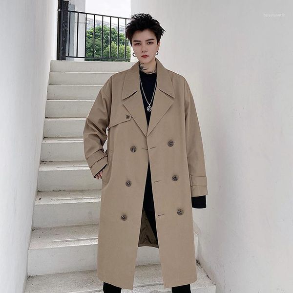 men's trench coats male streetwear vintage jacket overcoat men double breasted loose long casual trenchcoat outerwear, Tan;black
men's trench coats male streetwear vintage jacket overcoat men double breasted loose long casual trenchcoat outerwear, Tan;black