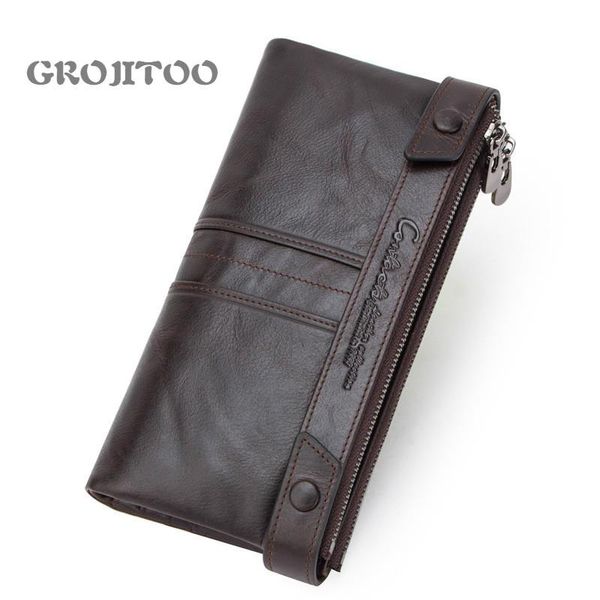 tide rfid anti-theft brush genuine leather men's long wallet multi-functional handbag card holder wallets, Red;black
tide rfid anti-theft brush genuine leather men's long wallet multi-functional handbag card holder wallets, Red;black