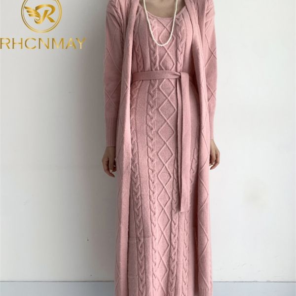 korean fashion ladies sweater suit autumn winter solid color long cardigan + knitted suspender dress two-piece 210506, White
korean fashion ladies sweater suit autumn winter solid color long cardigan + knitted suspender dress two-piece 210506, White
