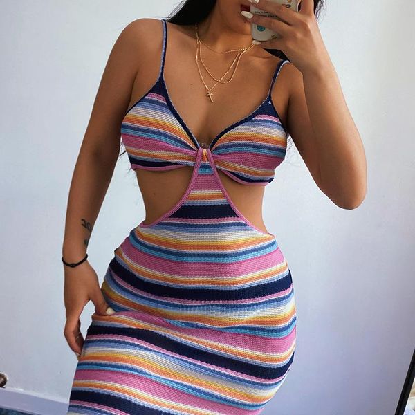 casual dresses summer women hollow out stripe mini bodycon knit party dress spaghetti strap v-neck cut vacation beach outfits, Black;gray
casual dresses summer women hollow out stripe mini bodycon knit party dress spaghetti strap v-neck cut vacation beach outfits, Black;gray