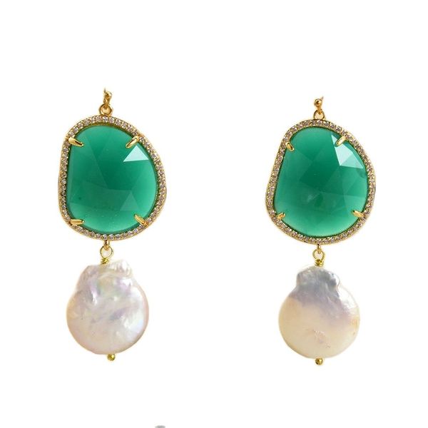 guaiguai jewelry cultured white keshi pearl green crystal cz pace hook dangle earrings for women real gems stone lady fashion jewellry, Silver
guaiguai jewelry cultured white keshi pearl green crystal cz pace hook dangle earrings for women real gems stone lady fashion jewellry, Silver