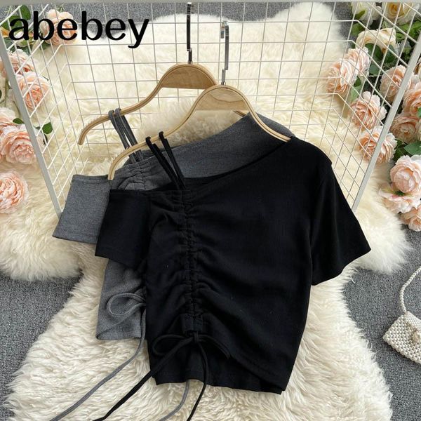 design off shoulder tee women chic one short sleeve solid t-shirt summer korean slim party women's, White
design off shoulder tee women chic one short sleeve solid t-shirt summer korean slim party women's, White