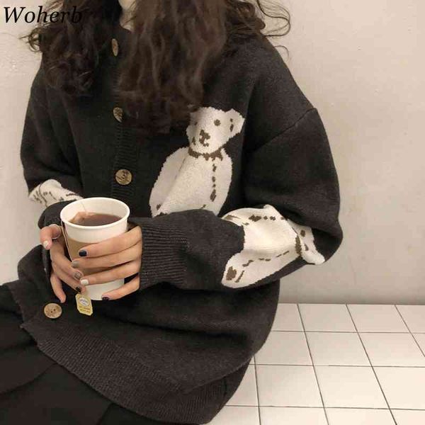 japanese kawaii cardigan women cute sweater coat cartoon bear print korean knitwear girls sweet loose cardigans 210417, White;black
japanese kawaii cardigan women cute sweater coat cartoon bear print korean knitwear girls sweet loose cardigans 210417, White;black