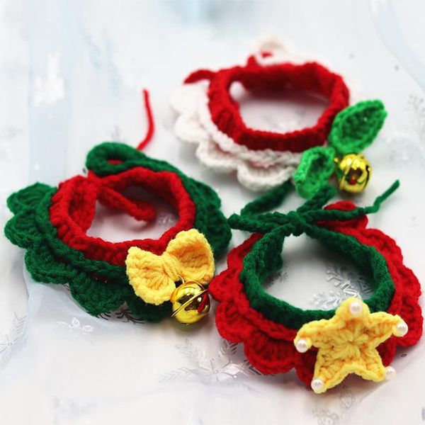 cat collars & leads woolen christmas dog collar sweet bell necklace floral pet scarf cute kitty accessories neck strap for small medium dogs
cat collars & leads woolen christmas dog collar sweet bell necklace floral pet scarf cute kitty accessories neck strap for small medium dogs