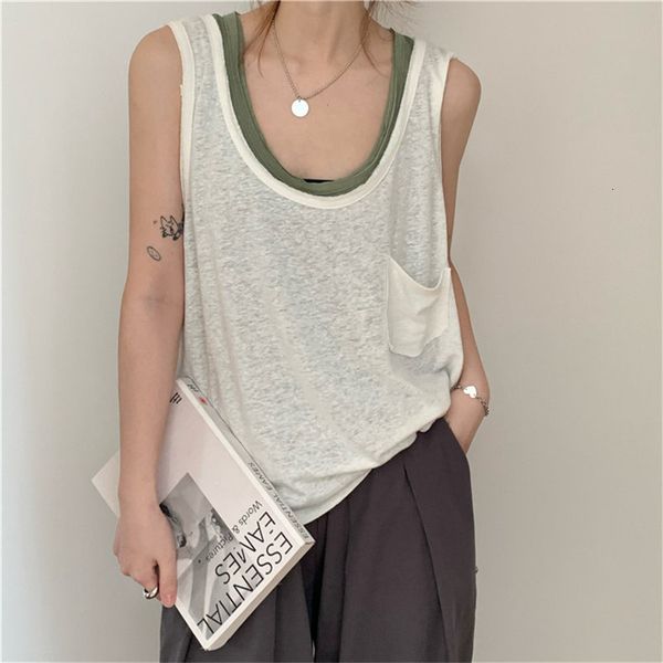 tanks basic pockets casual girls chic loose all match camis thin summer solid female sleeveless women tank, White
tanks basic pockets casual girls chic loose all match camis thin summer solid female sleeveless women tank, White