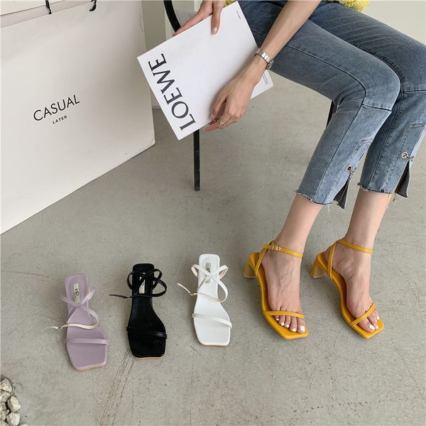 slippers summer women sandals open toe narrow band back buckle strap thick high heels roman style gladiator fashion pumps 51ak, Black
slippers summer women sandals open toe narrow band back buckle strap thick high heels roman style gladiator fashion pumps 51ak, Black