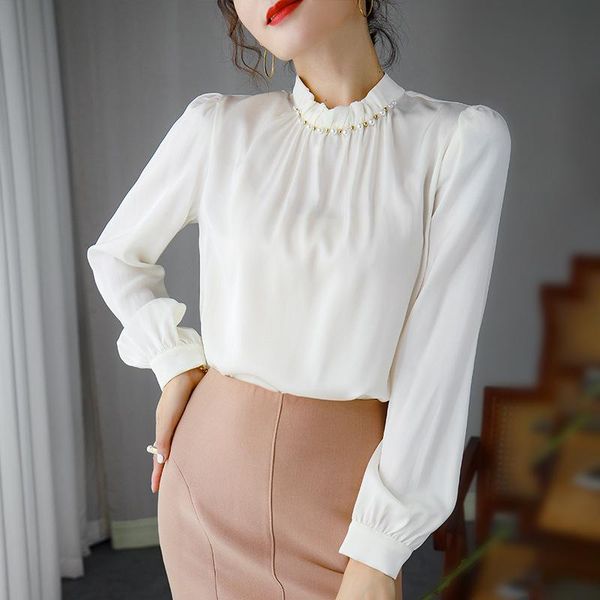 women's blouses & shirts white nail bead collar mulberry women silk blouse long sleeve oversize fashion office dress cloth
women's blouses & shirts white nail bead collar mulberry women silk blouse long sleeve oversize fashion office dress cloth