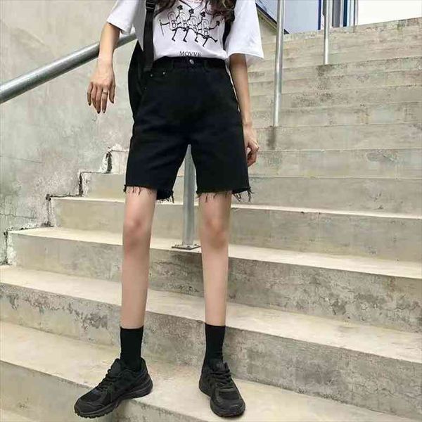 short five point spring women jeans and summer loose straight high waist thin hole shorts with belt, Blue
short five point spring women jeans and summer loose straight high waist thin hole shorts with belt, Blue