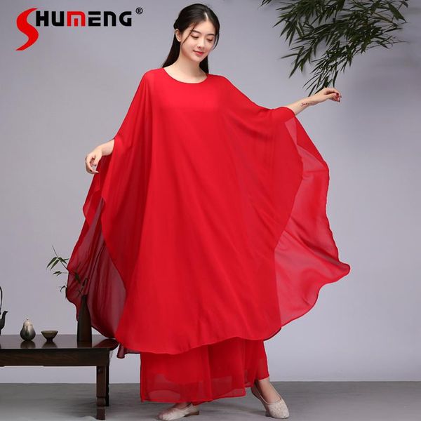 casual dresses 2021 fall red chiffon artistic retro long sleeve chinese style dancing dress plus size loose female clothing, Black;gray
casual dresses 2021 fall red chiffon artistic retro long sleeve chinese style dancing dress plus size loose female clothing, Black;gray