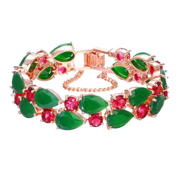 link, chain multi color zircon bracelets for women randomly arranged water drop shape link wristband women's jewelry christmas party gi, Black
link, chain multi color zircon bracelets for women randomly arranged water drop shape link wristband women's jewelry christmas party gi, Black