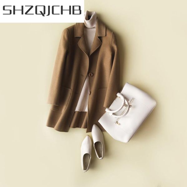 women's wool & blends shzq natural jacket women 100% woolen coat female autumn spring cashmere overcoat long clothes 2021 outwear coats, Black
women's wool & blends shzq natural jacket women 100% woolen coat female autumn spring cashmere overcoat long clothes 2021 outwear coats, Black