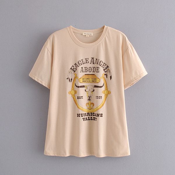 women's t-shirt women cotton t shirts apricot totems ox head printed tee shirt fashion summer casual t-shirts streetwear tees, White
women's t-shirt women cotton t shirts apricot totems ox head printed tee shirt fashion summer casual t-shirts streetwear tees, White