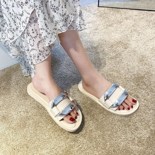slippers flat women open toe slides metal decoration soft sole summer outdoor leisure beach black beige
slippers flat women open toe slides metal decoration soft sole summer outdoor leisure beach black beige