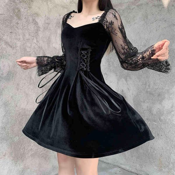 women's pleated lace party Gothic Lolita Fashion Square Neck bandage dress, Black;gray
women's pleated lace party Gothic Lolita Fashion Square Neck bandage dress, Black;gray