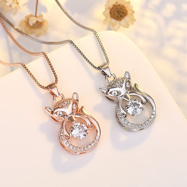 2021korean smart jump pendant 925 sterling silver necklace fashion fox rose gold jewelry for women birthday gift
2021korean smart jump pendant 925 sterling silver necklace fashion fox rose gold jewelry for women birthday gift