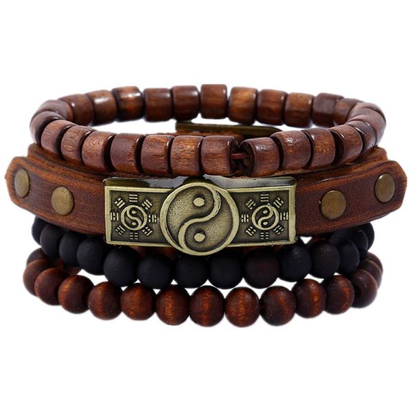 charm bracelets 4pcs/set fashion handmade trendy vintage female punk wood bead men homme male leather bracelet for women jewelry, Golden;silver
charm bracelets 4pcs/set fashion handmade trendy vintage female punk wood bead men homme male leather bracelet for women jewelry, Golden;silver