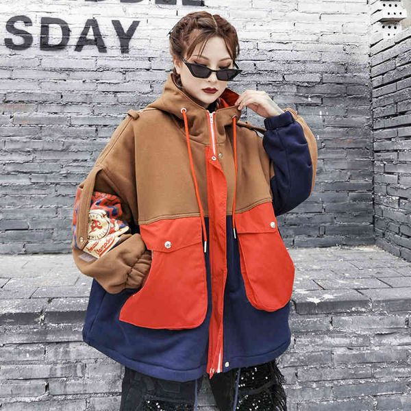 hoodies women's jackets tide in autumn and winter sewing sheds contrast bf wind thick cotton sweater, Black
hoodies women's jackets tide in autumn and winter sewing sheds contrast bf wind thick cotton sweater, Black