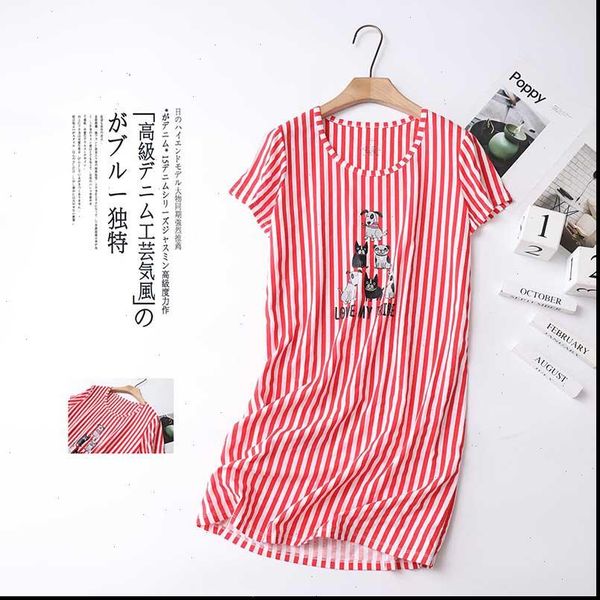 summer nightgown short sleeve sweet womens sleepwears pink striped sleep dress comfort large size ladies loose homewear casual wear, Black;red
summer nightgown short sleeve sweet womens sleepwears pink striped sleep dress comfort large size ladies loose homewear casual wear, Black;red