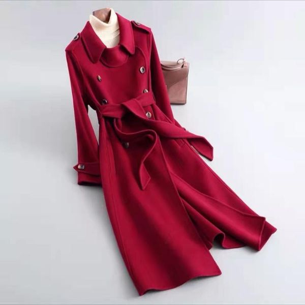 women's wool & blends 21 autumn and winter korean double-sided tweed children's coat medium long hepburn high-end zero cashmere, Black
women's wool & blends 21 autumn and winter korean double-sided tweed children's coat medium long hepburn high-end zero cashmere, Black