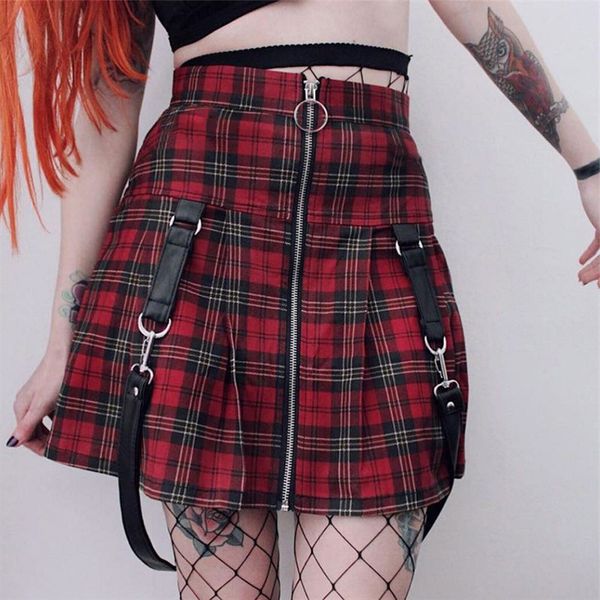 red plaid skirt women summer fashion zipper suspender high waist a-line skirt teen girls casual all-match mini skirts streetwear 210414, Black
red plaid skirt women summer fashion zipper suspender high waist a-line skirt teen girls casual all-match mini skirts streetwear 210414, Black