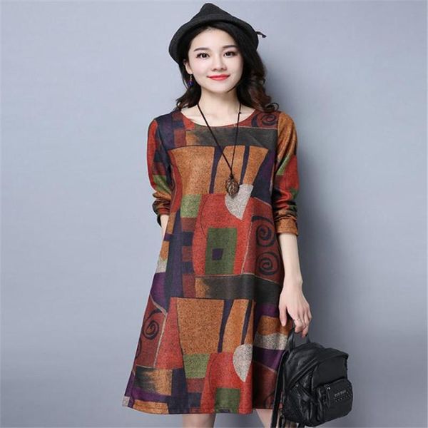 casual dresses european and american middle-aged women long-sleeved round neck loose retro printed dress korean fashion autumn, Black;gray
casual dresses european and american middle-aged women long-sleeved round neck loose retro printed dress korean fashion autumn, Black;gray