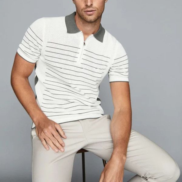 helpful pattern men's zipper polo shirt comfortable breathable fashionable cool daily travel work party, White;black
helpful pattern men's zipper polo shirt comfortable breathable fashionable cool daily travel work party, White;black