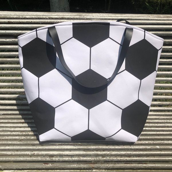 100pcs stuff sacks women canvas soccer prints large capacity sport totes