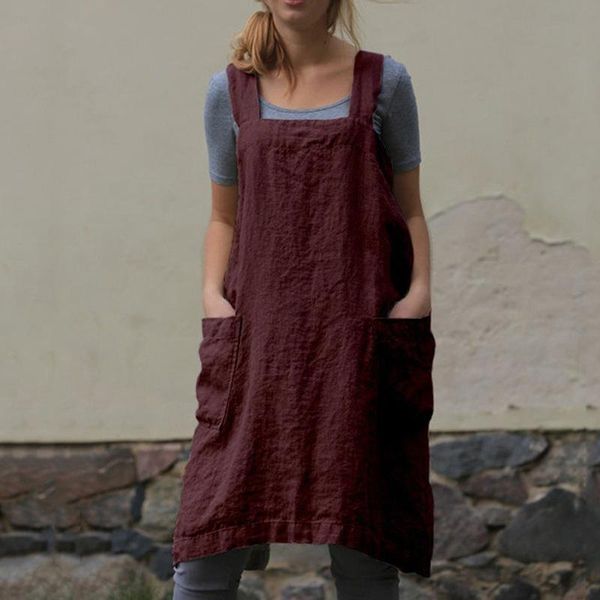 aprons dress women's cotton linen apron long home furnishing loose casual solid color suitable for baking cooking xhc88
aprons dress women's cotton linen apron long home furnishing loose casual solid color suitable for baking cooking xhc88