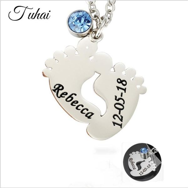 stainless steel baby feet birthstone pendant personalized name letter custom necklace engraved customized date for lovers chokers, Golden;silver
stainless steel baby feet birthstone pendant personalized name letter custom necklace engraved customized date for lovers chokers, Golden;silver