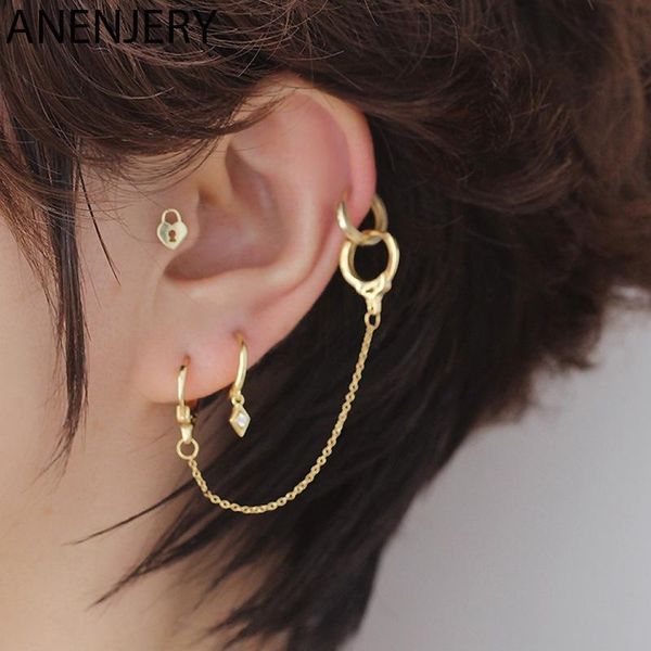 hoop & huggie evimi 925 sterling silver lock double pierced chain earrings for women personality earring selling jewelry, Golden;silver
hoop & huggie evimi 925 sterling silver lock double pierced chain earrings for women personality earring selling jewelry, Golden;silver