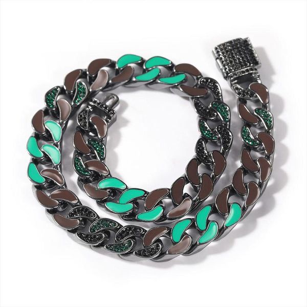 chains 14mm 316l stainless steel miami cuban link chain choker necklace green colorful dripping oil hip hop punk heavy jewelry 18inch, Silver
chains 14mm 316l stainless steel miami cuban link chain choker necklace green colorful dripping oil hip hop punk heavy jewelry 18inch, Silver