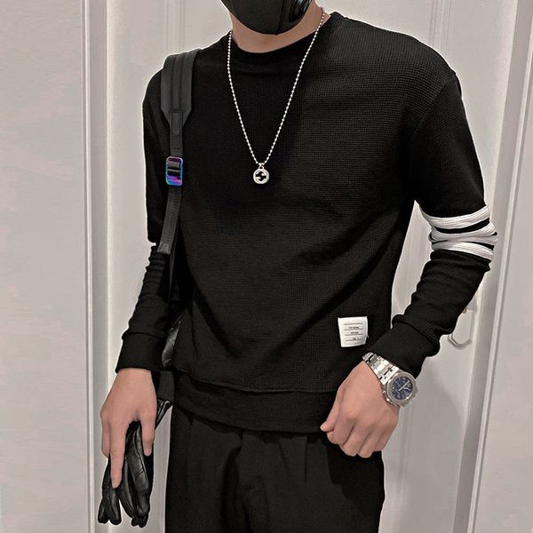 men's waffle hoodie male autumn winter long sleeve loose ins couples street fashion coat, Black
men's waffle hoodie male autumn winter long sleeve loose ins couples street fashion coat, Black