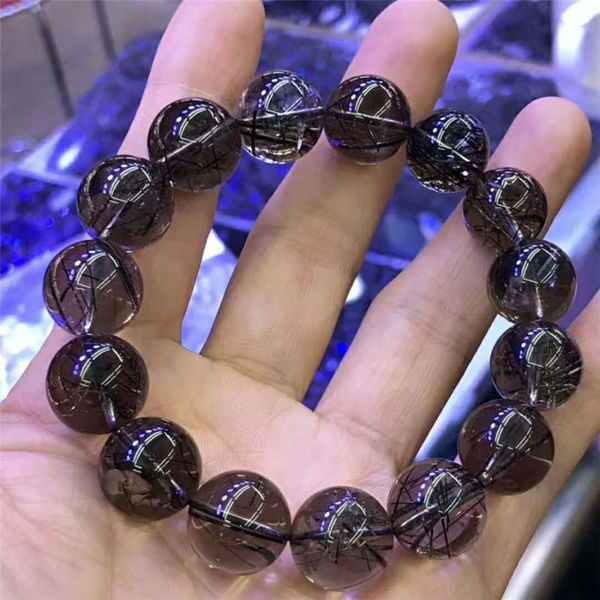 beaded, strands genuine natural black rutilated quartz bracelet 14.5mm transparent crystal big round bead woman men bracelets powerful
beaded, strands genuine natural black rutilated quartz bracelet 14.5mm transparent crystal big round bead woman men bracelets powerful