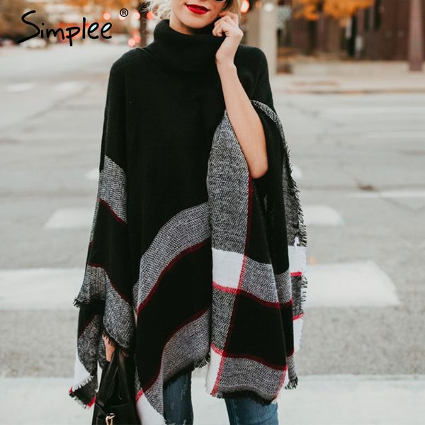 warm knitted turtleneck cloak sweater female black casual jumper autumn streetwear women sweaters and pullovers 210414
warm knitted turtleneck cloak sweater female black casual jumper autumn streetwear women sweaters and pullovers 210414