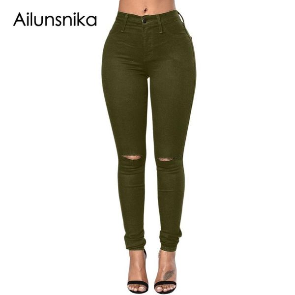 women's jeans ailunsnika ripped hole high waist elastic skinny pencil streetwear solid pant long length woman color casual dl78687, Blue
women's jeans ailunsnika ripped hole high waist elastic skinny pencil streetwear solid pant long length woman color casual dl78687, Blue