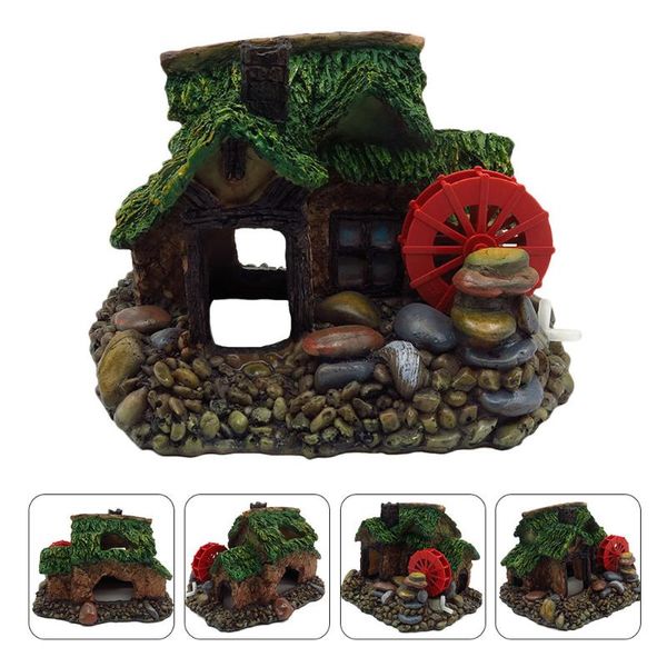 creative micro landscape watermill stone house aquarium ornament decorations 
creative micro landscape watermill stone house aquarium ornament decorations