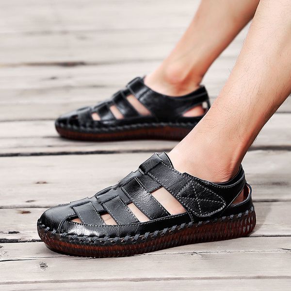 slippers summer sandals men's leather classic slippers outdoor sports shoes beach hiking comfortable breathable large size 38-48 gamj, Black
slippers summer sandals men's leather classic slippers outdoor sports shoes beach hiking comfortable breathable large size 38-48 gamj, Black