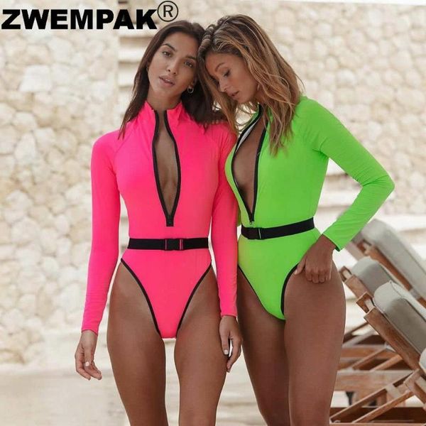 summer neon long sleeve one piece swimwear high neck bathing suit zip monokini waisted swimsuit with belt 2021 bikini one-piece suits
summer neon long sleeve one piece swimwear high neck bathing suit zip monokini waisted swimsuit with belt 2021 bikini one-piece suits