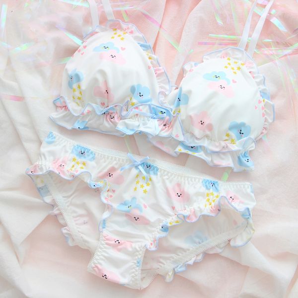 ojbk cute japanese bra & panties set wiresoft underwear sleep intimates kawaii lolita color white nightwear, Black;white
ojbk cute japanese bra & panties set wiresoft underwear sleep intimates kawaii lolita color white nightwear, Black;white