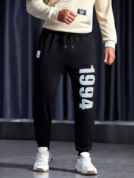 extended sizes men letter graphic slogan patched detail drawstring waist sweatpants n9du#, Black
extended sizes men letter graphic slogan patched detail drawstring waist sweatpants n9du#, Black