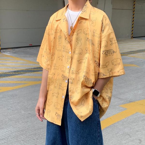 men clothing blouses 2021 summer short sleeve shirt casual loose coat printing college couples white ins the streets beach men's shirts, White;black
men clothing blouses 2021 summer short sleeve shirt casual loose coat printing college couples white ins the streets beach men's shirts, White;black