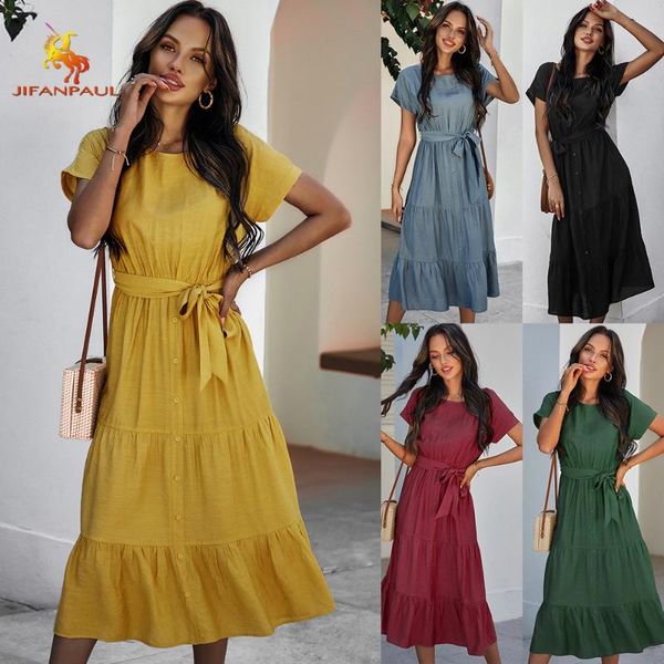 casual dresses 2021 summer simple women's fashion waistband strap pure color dress women plus size clothing for, Black;gray
casual dresses 2021 summer simple women's fashion waistband strap pure color dress women plus size clothing for, Black;gray